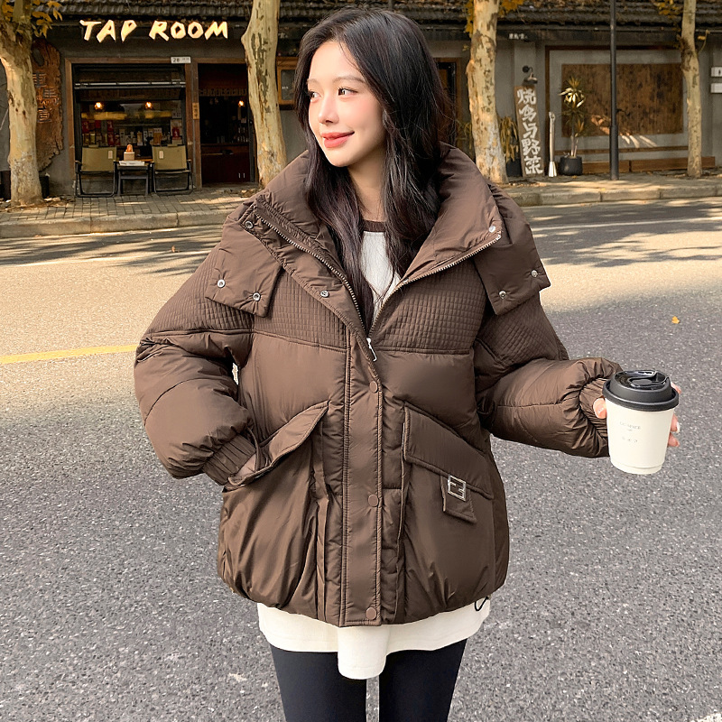 2025 nueva ropa de algodón de invierno corto coreano chaqueta suelta de moda pequeña chaqueta de algodón gruesa image 6