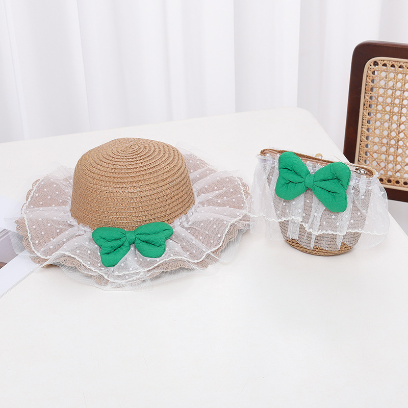 With bow, khaki