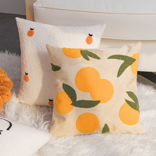 Pillow ins sherpa embroidered waist pillow living room sofa cushion waist back bed and breakfast bay window bedside pillow case wholesale