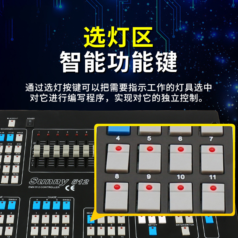 DMX sol 512 consola móvil cabeza haz luz par controlador dimmer etapa de iluminación consola
