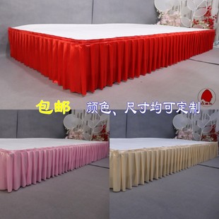 Wedding Table Skirt, Wedding Stage Decoration Apron, T-Stage Velcro Edge, Table Skirt, Gauze Curtain Cloth, Magnet Skirt