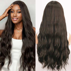 速卖通欧美假发女中分长发大波浪hair时尚化纤长卷发wigs假发头套