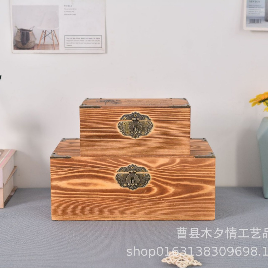 Wooden box from natural wood