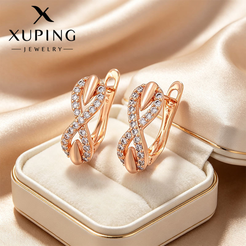 Arracadas con Símbolo de Infinito de Aleación de Cobre, Galvanizado, para Mujer image 7