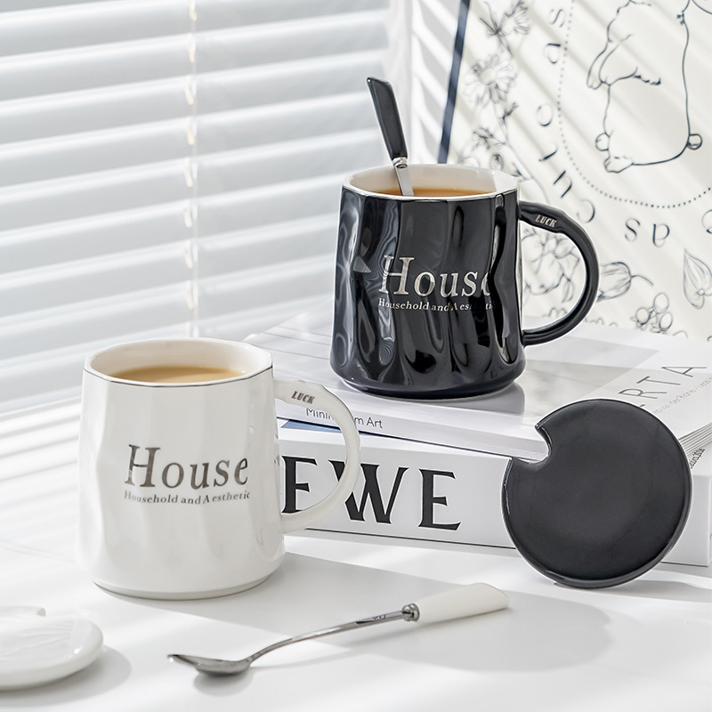 簡約陶瓷馬克杯北歐風高顏值情侶杯子一對辦公室咖啡杯男水杯女生