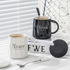 簡約陶瓷馬克杯北歐風高顏值情侶杯子一對辦公室咖啡杯男水杯女生
