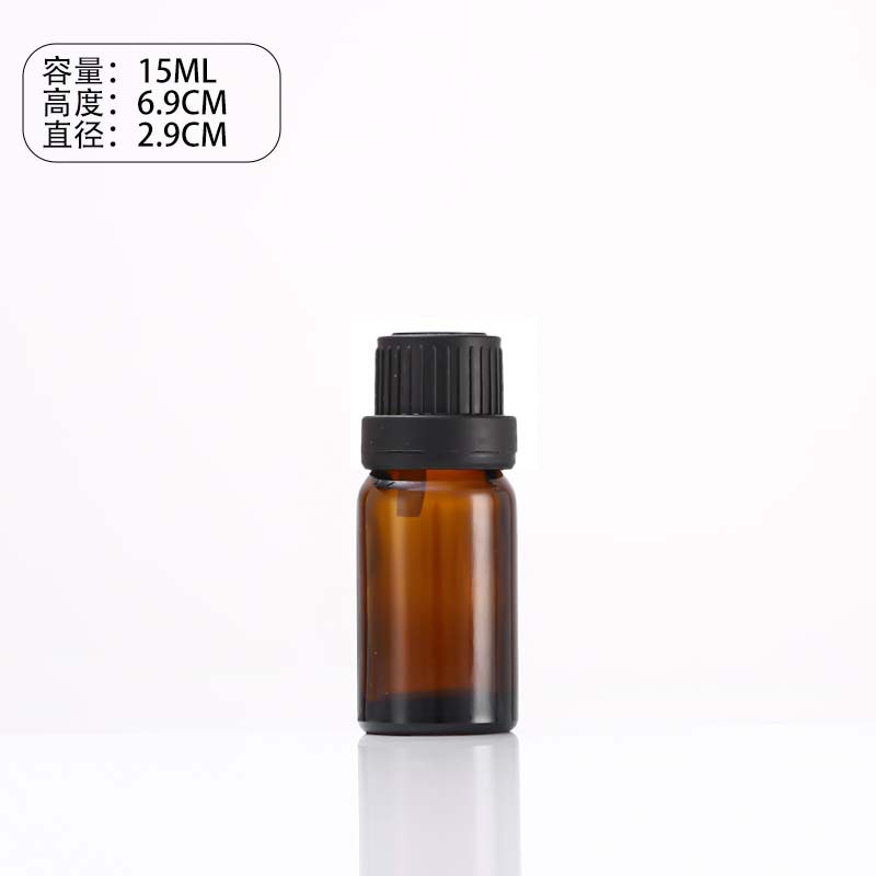 Cubierta antirrobo 10ml Brown botella de aceite esencial 20ml botella de vidrio 5ml botella cuentagotas perfume sub-embalaje botella de vidrio de aromaterapia