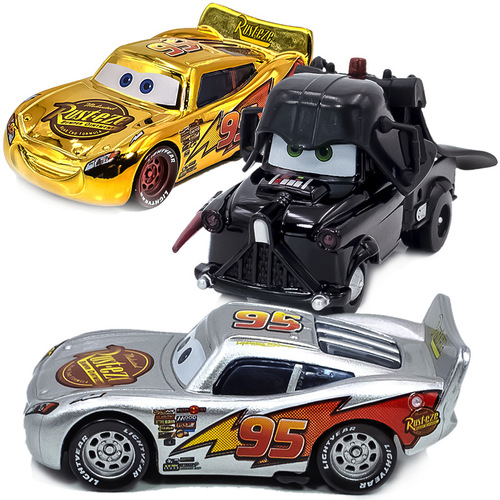Racing Cars Generation Golden Silver McQueen Black Knight Ford Police Car Electroplating Toy Car Model