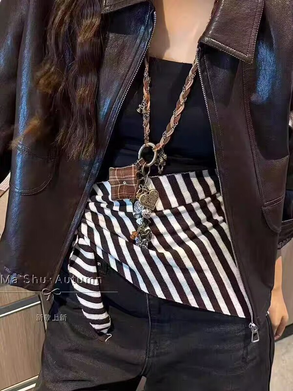 厂家直销短款皮衣外套女25春秋复古港风休闲气质长袖PU皮机车夹克|undefined