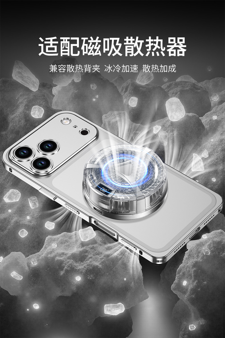 Ốp lưng điện thoại tản nhiệt khung kim loại chống sốc cho iPhone 12–17 Pro/Max — Đen, Bạc, Tím đậm, Titan nguyên bản chi tiết 7