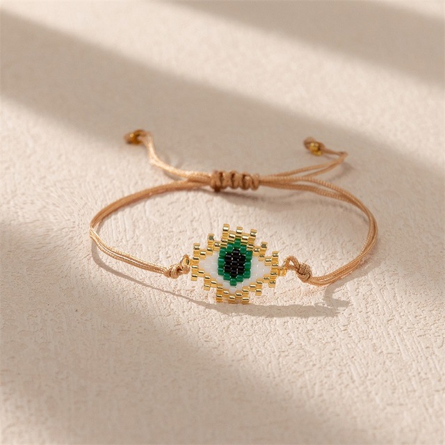 1 Piece Quantity Retro Devil's Eye Glass Rope Women's Bracelets
