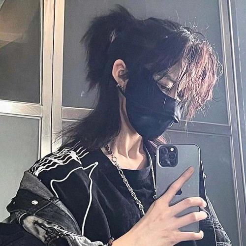 Full head wig for men and women, mink wolf tail samurai style, unisex, fluffy and natural, high temperature silk, in stock, one piece drop shipping