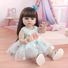 时尚55cm仿真公仔女娃精致玩偶大眼睛重生娃娃公主DIY发型陪伴