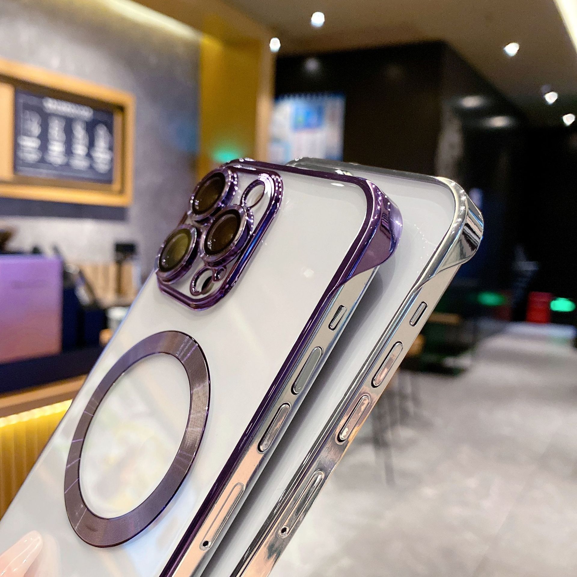 Geeignet für iPhone 15 Promax Bordnetz-Handyhülle, Appl 14 Magnetabsaugung 13 galvanisiertes Licht vollständiger Schutz_voghion.com