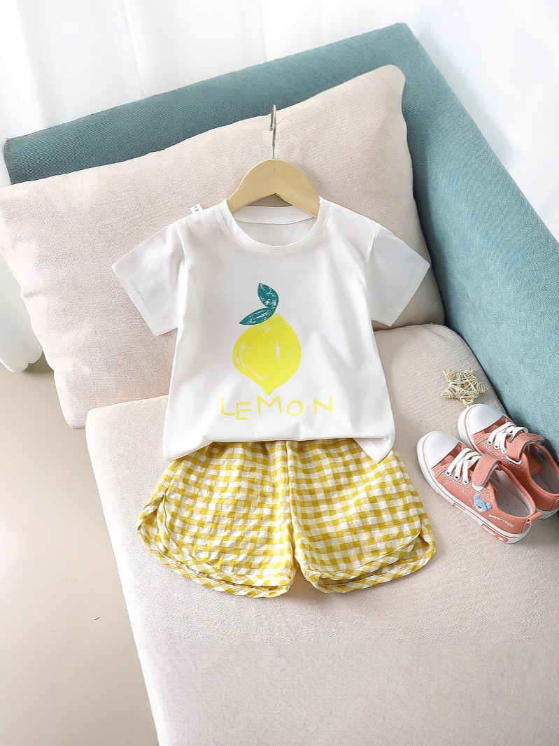 Summer summer clothing, sleeves, set, thin shorts for men and women, T-shirt, with short sleeve, Korean style 5
