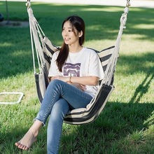 吊床户外秋千大学生宿舍寝室懒人吊椅室内防侧翻儿童吊篮阳台新r*