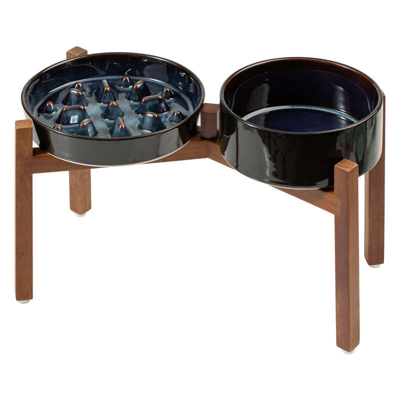 Cerámica para gatos y perros, tazón de comida lenta, tazón de perros, protector de columna cervical, tazón de agua para mascotas, tazón de arroz para perros, platos transfronterizos