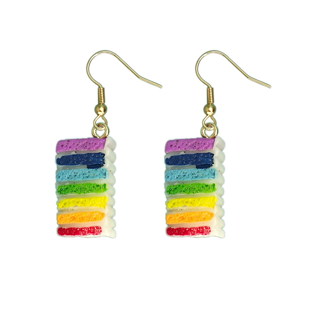 Rainbow, Cake Pattern Wholesale Jewelry Princess Cute Rainbow Cake Plastic Resin Ear Hook