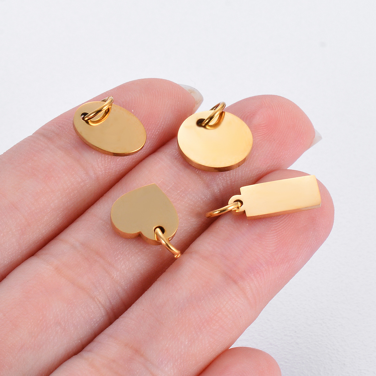 18K Real Gold Plated Plating Material 5 PCS/Package 304 Stainless Steel Solid Color Extension Chain