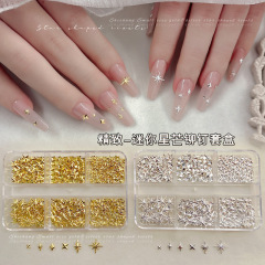 新しいネイルミニ星芒リベットアクセサリー金色銀色小規格金属リベット着用爪アクセサリーセット