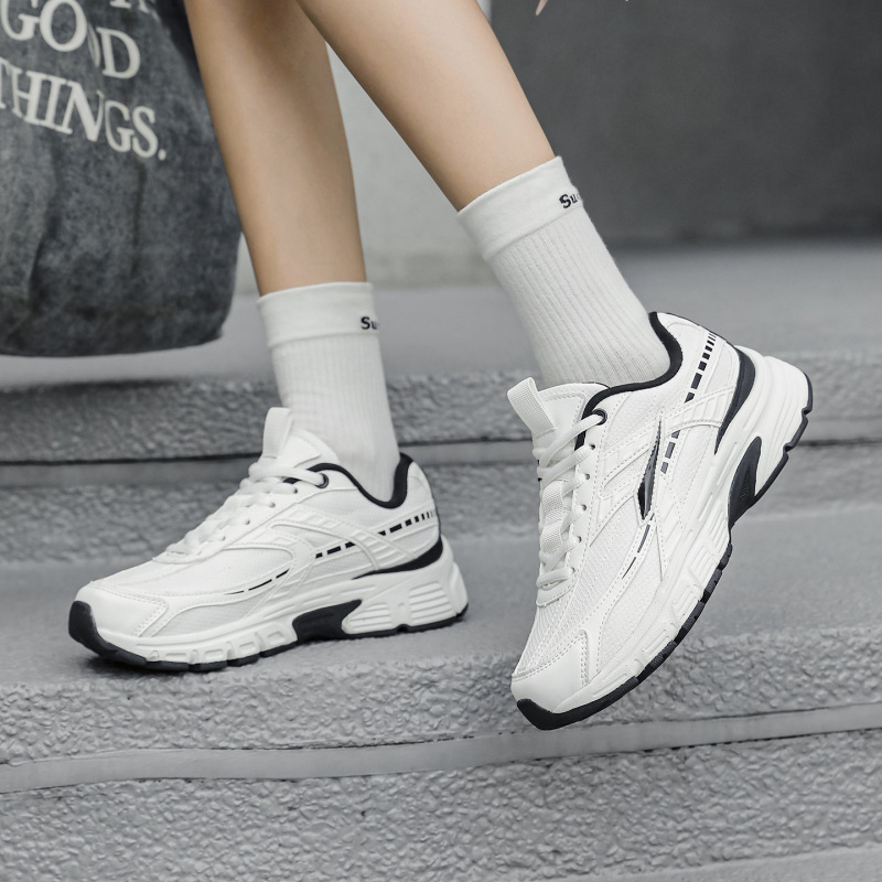 New Style Dad Shoes for Spring, Unisex Couple Sports Casual Versatile Running Trendy Shoes, Lightweight, Wear-Resistant, Black, Shock-Absorbing, Stable