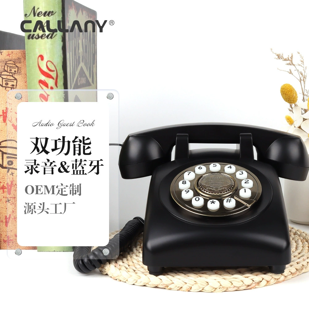 Трансграничный телефон с функцией записи сообщений на день рождения по Bluetooth, двойная функция, ретро-дизайн, функция записи сообщений для свадьбы, оптовый производитель