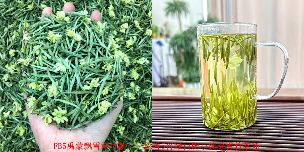 FB5 특별한 흰색 지방 중간 새싹 자스민 스트레이트 플로팅 2025 신차 Yumeng Piaoxue 눈 대나무 스타일 - 강한 향기 5 향기 녹색 흰색 지방 작은 순수 새싹 눈 대나무 차 배아