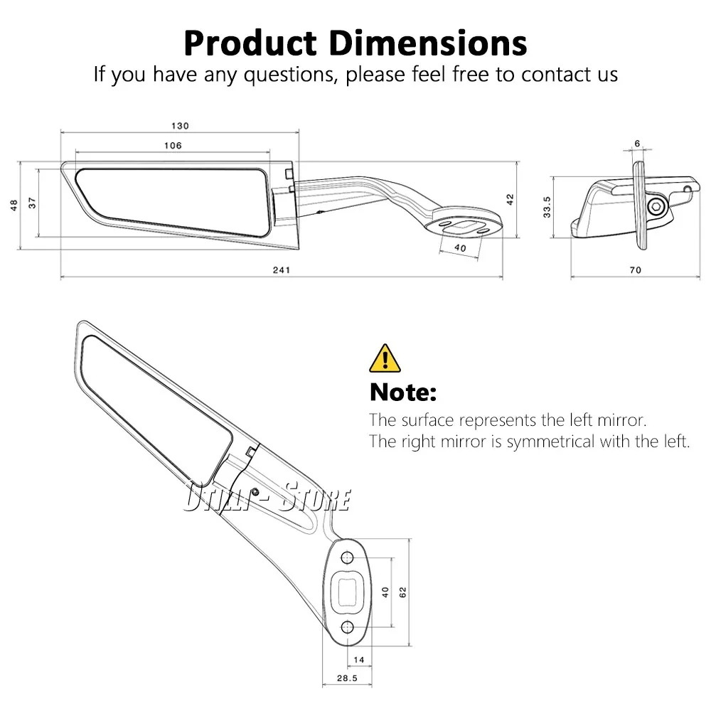 Suitable for Honda CBR650 2024 new motorcycle accessories modified fixed wing rearview mirror cross-border exclusive