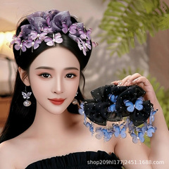 抖音爆款古风流苏蝴蝶抓夹女气质显发量后脑勺盘发鲨鱼夹发夹发饰