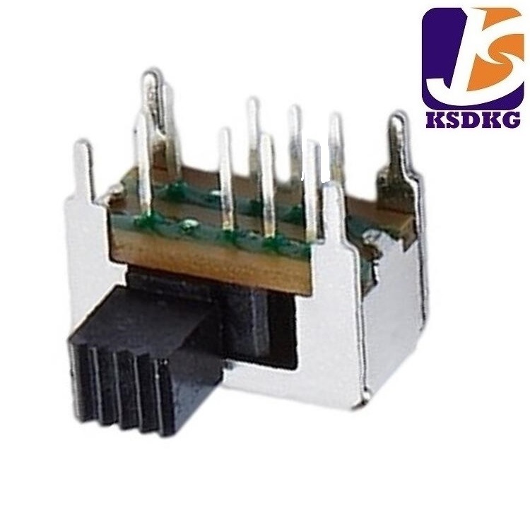 侧插式2档拨动开关 2位拨码开关行程4mm 卧式2段滑动开关2P2T