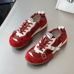 徳訓練靴趙昭儀の同じフォレストシューズ 2025 ベルトバックルつや消しインナーレザー増加カジュアルシューズ増加痩身