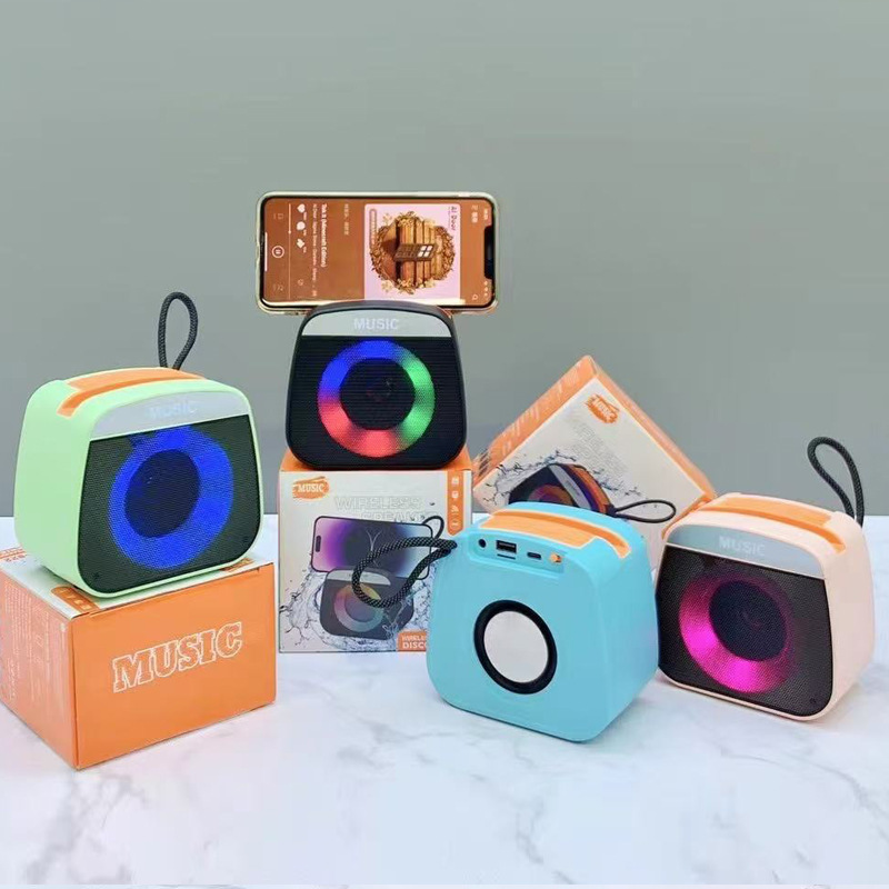 便携式蓝牙音箱高颜值氛围灯户外家用低音炮大功率迷你音响小钢炮|undefined