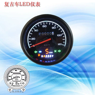 Retro-Style Motorcycle Led Backlight Indication Rt100-3 Instrument Assembly Waterproof and Anti-Fog Code Table (Motosiklet cihazları)