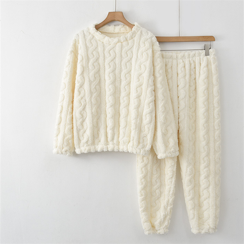 Pijamas Pantalones de niña Otoño e Invierno coral polar forrado de lana engrosada de los niños de hadas pantalones calientes brida traje de casa