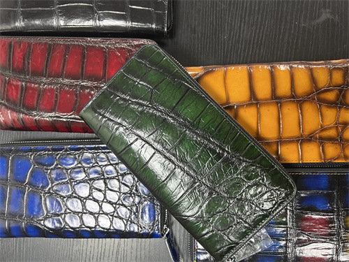 Directo de fábrica siameses cocodrilo pescado cuero bolso de los hombres billetera de moda bolso largo embrague Cartera de cuero