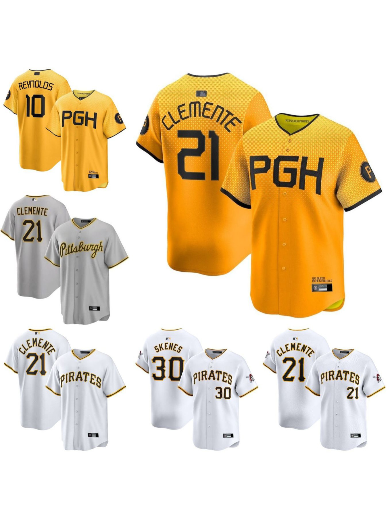 MLB short-sleeve baseball jersey top Pirates team (in stock)