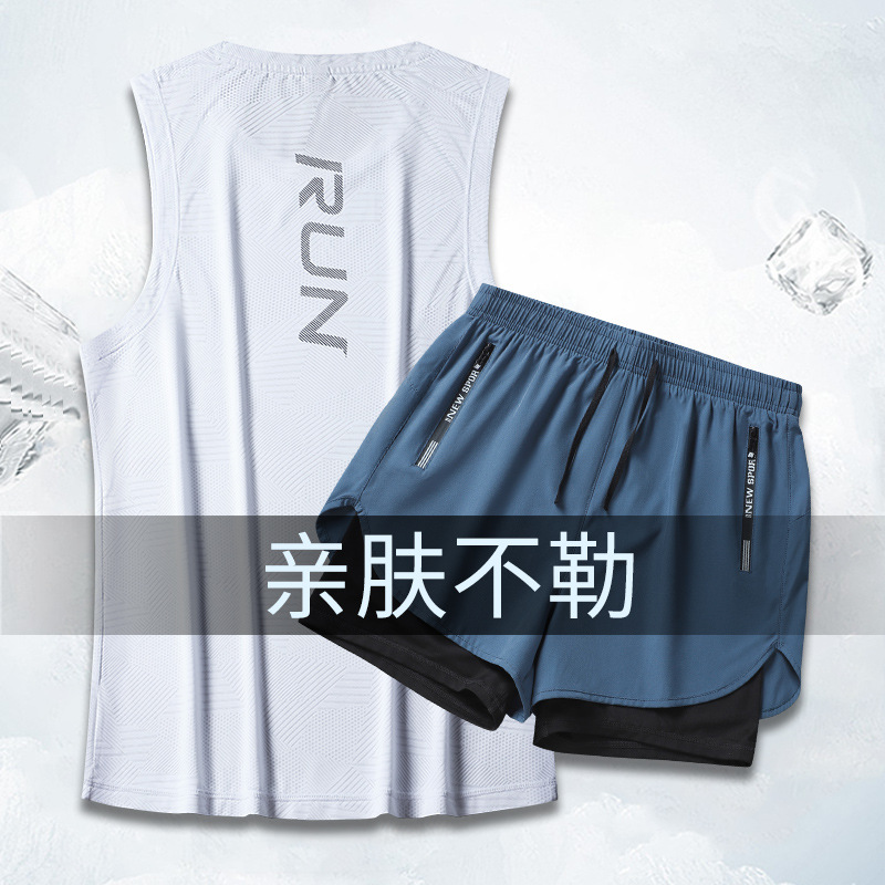 Shorts hombre correr ciclismo maratón juego de dos piezas hombre 2026 nuevo verano seco falso juego de dos piezas