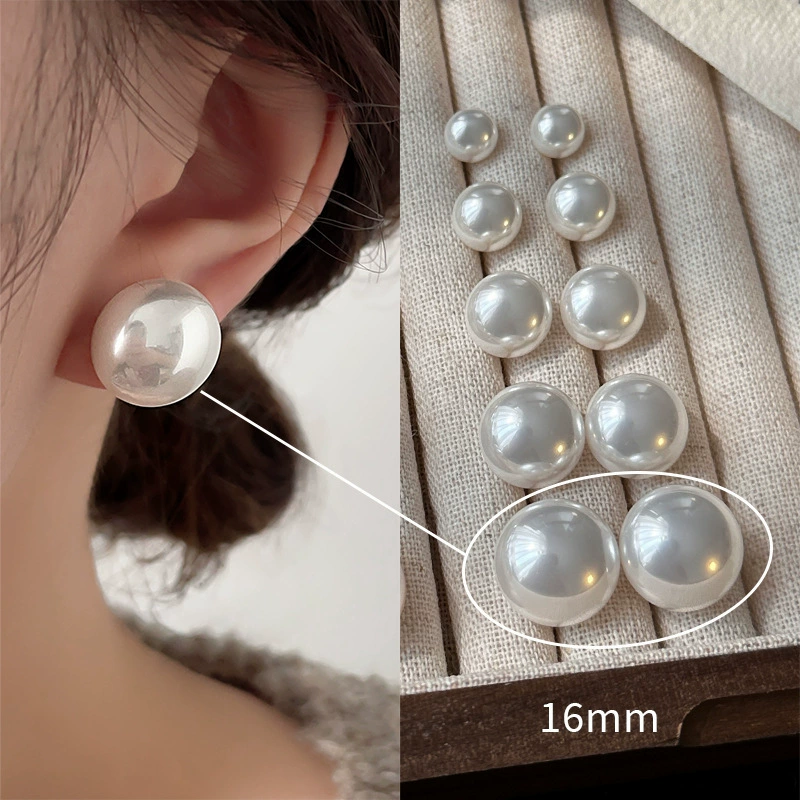 Earrings Silver 925 pearl double‑sided studs with tassel style, light luxury, pearls 8–16 mm