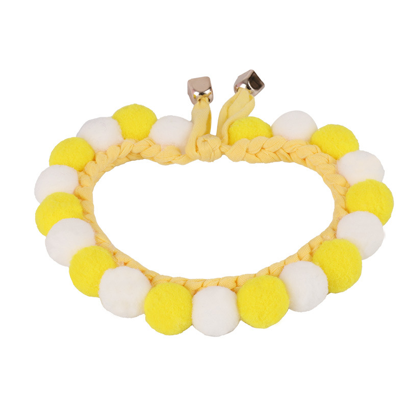 Productos para mascotas Amazon nuevo collar de gato de punto accesorios para mascotas collar de pelo collar de flores puff