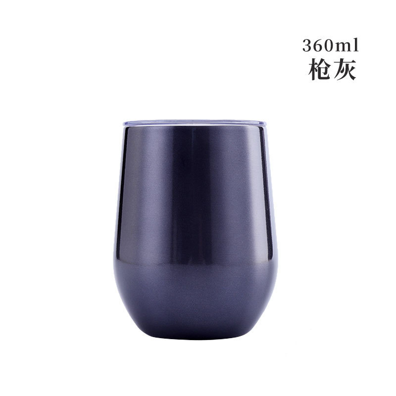 Taza de cáscara de huevo de 12oz transfronteriza regalo de doble capa de acero inoxidable copa de vino tinto taza de vientre grande aislamiento al vacío en forma de U swig pollo