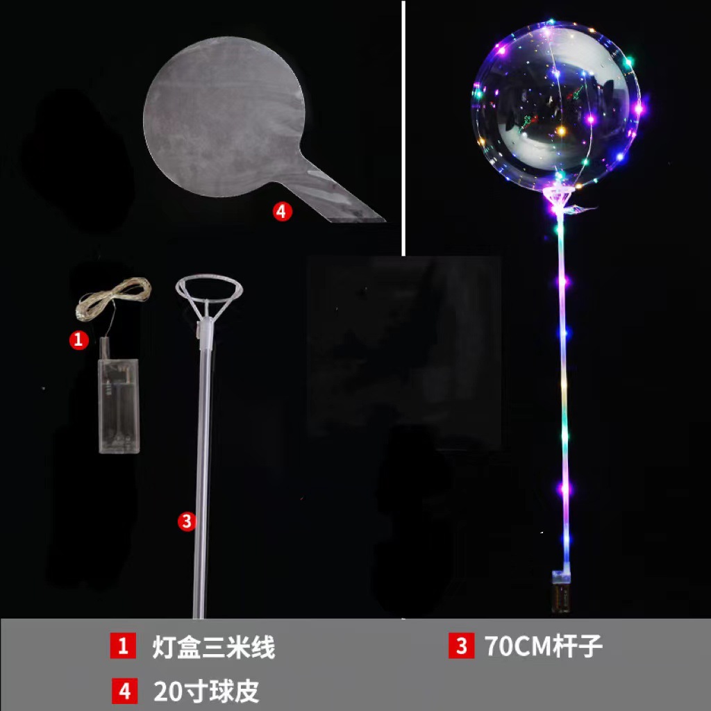 Bobo Ball Red Balloon Club Globo luminoso Globo transparente Juguetes para niños luminosos Accesorios de decoración de bodas al por mayor