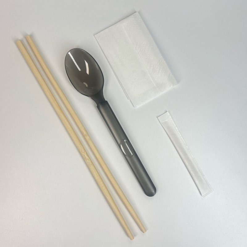 반투명 필름 미국식 숟가락 가족 젓가락 4개 세트 50세트