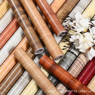 Pvc Wood Grain Wallpaper Wallpaper Wood Veneer Sticker Boeing Film Door Table Color Change Imitation Furniture Petg Film