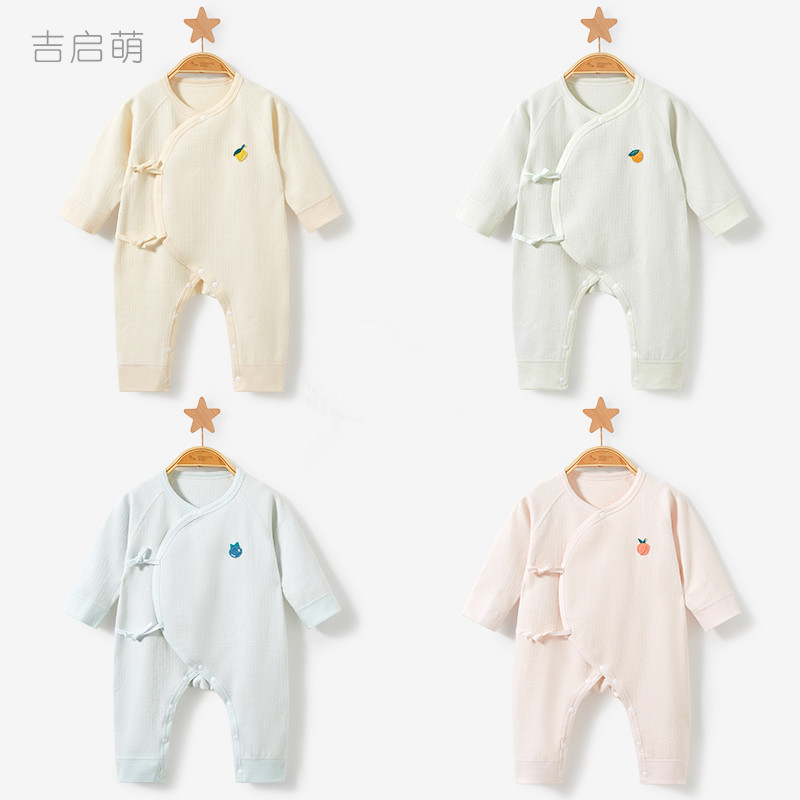 Ropa de bebé recién nacido Primavera, Otoño e Invierno bebé recién nacido monje tocando fondo cálido otoño mameluco masculino y femenino bebé mono