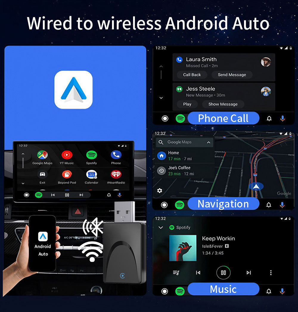 Cross-Border Car-Mounted Carplay Wired-To-Wireless Box Android Auto Car-Machine Connectivity Module Carplay Box