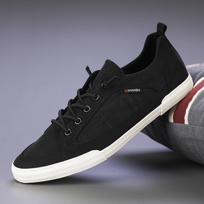 Weiße Herren Freizeitschuhe Aus Canvas, Atmungsaktive Board Sneaker_voghion.com