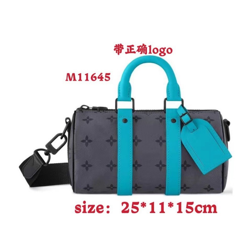 新款keepall25 枕头包压花单肩包滚筒包圆筒包时尚斜挎包男女通用|undefined