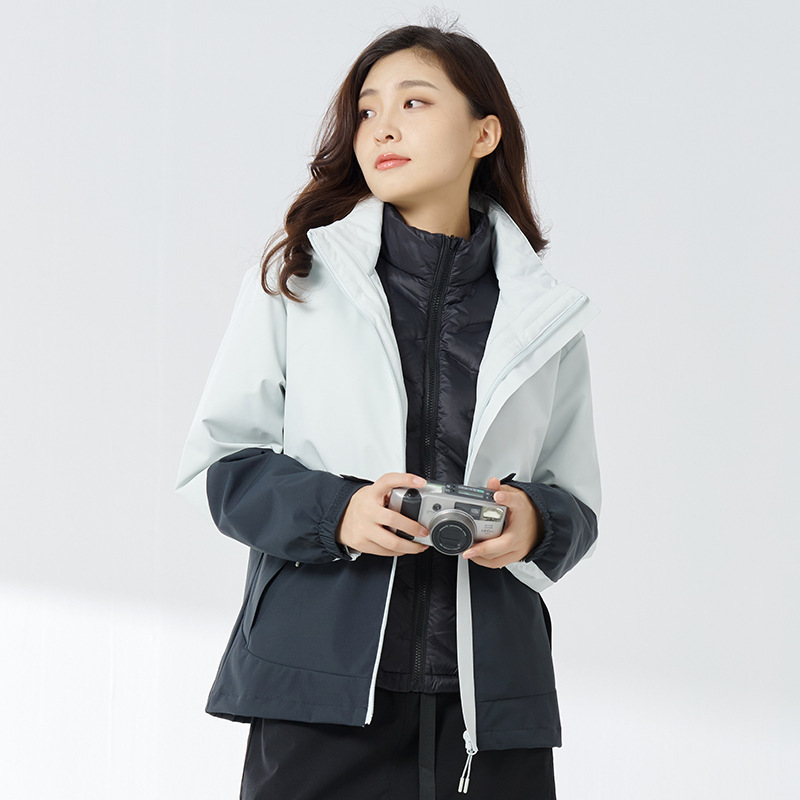 Three-in-one Down Jacket for Men and Women Autumn and Winter Outdoor Mountaineering Suit Three-proof Windproof Waterproof Wear-resistant Solid Color Jacket Three-in-one Down Jacket for Men and Women Autumn and Winter Outdoor Mountaineering Suit Three-proof Windproof Waterproof Wear-resistant Solid Color Jacket