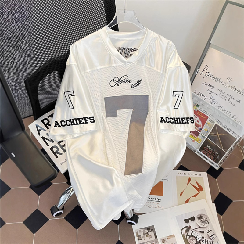 Fashion Stitching Mesh Short-sleeved T-shirt Men's and Women's Loose Quick-drying Mesh Breathable V-neck Sports Jersey Training Clothes Top Fashion Stitching Mesh Short-sleeved T-shirt Men's and Women's Loose Quick-drying Mesh Breathable V-neck Sports Jersey Training Clothes Top