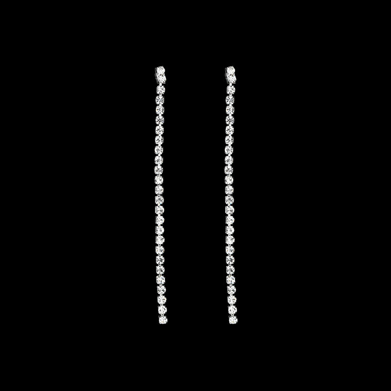 Nihaojewelry Simple Diamond Tassel Long Earrings Wholesale Jewelry display picture 1